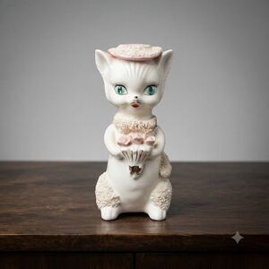 Vtg I.W. Rice Spaghetti Cat Night Light Perfume Aroma Lamp Japan MINT WORKING